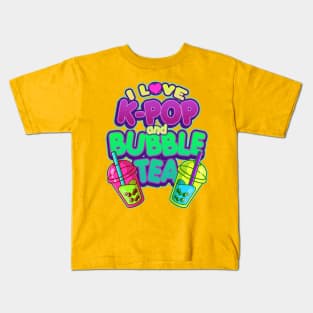 K-Pop & Bubble Tea Kids T-Shirt